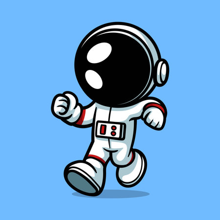Astronaut Cartoon Character Vector. Spaceman Astronaut Cartoon Characterのイラスト素材