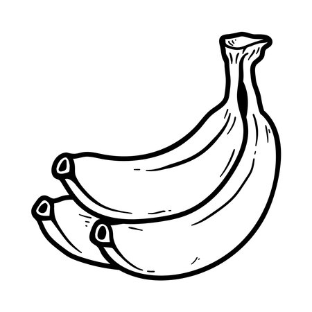 Banana icon. Hand drawn illustration of banana vector icon for web designのイラスト素材