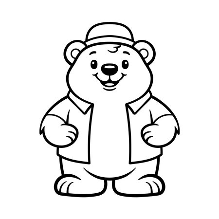 Cute cartoon bear. Vector illustration isolated on a white background.のイラスト素材