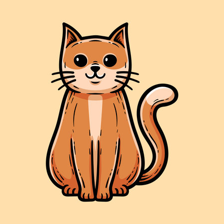 Cute cartoon cat isolated on a light background. Vector illustration.のイラスト素材