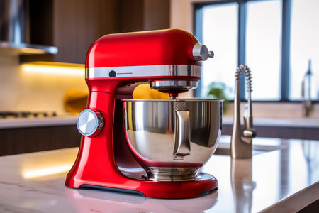 countertop kitchen mixer paired with food processor, creating perfect culinary duo for any cooking enthusiastの素材