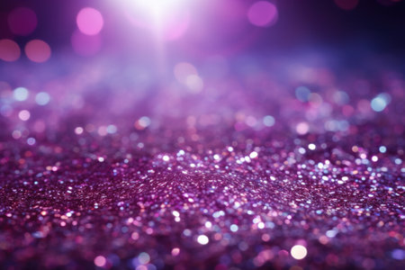 Elegant bokeh background with violet Christmas lights, holiday poster concept, greeting cardsの素材