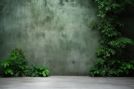 Picture of green wall covered in various plants. This image can be used to showcase the beauty of nature or to emphasize the concept of growth and sustainability.の素材