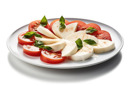 Simple yet delicious tomato and mozzarella salad, perfect for refreshing appetizer or side dish.の素材