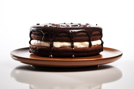 Delicious chocolate cake with rich chocolate icing. Perfect for any celebration or dessert.の素材