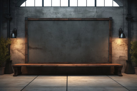 Wooden bench placed in front of window. Perfect for adding cozy touch to any room or outdoor space.の素材