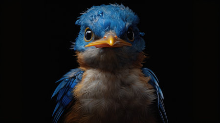 Detailed close-up shot of bird with black background. Perfect for nature enthusiasts or birdwatching enthusiasts.の素材