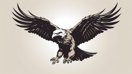 Black and white drawing of eagle. Suitable for various artistic and educational purposes.の素材