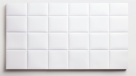 Simple and clean white tile on wall. Suitable for interior design projects or architectural concepts.の素材