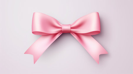 Pink bow on white background, perfect for adding touch of elegance to any design project.の素材
