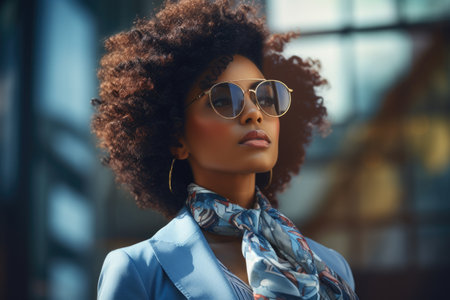 Woman with Sunglasses and Scarf.の素材