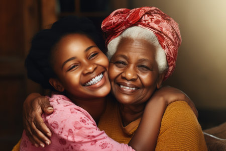 Woman Hugging Woman Wearing Turban.の素材