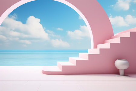 Toilet sitting in front of pink wall. Can be used in home improvement or interior design projects.の素材