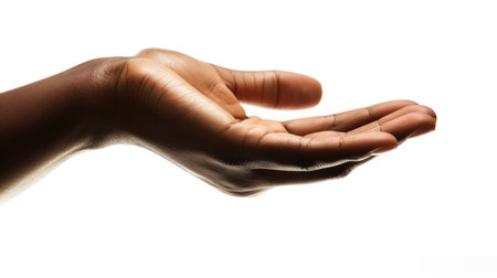 Person's hand holding something in air. Suitable for various uses.の素材