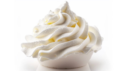 Delicious cupcake topped with fluffy whipped cream. Perfect for indulging in sweet treat.の素材