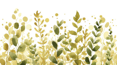 Vibrant painting depicting bunch of green leaves. Perfect for adding touch of nature to any space.の素材