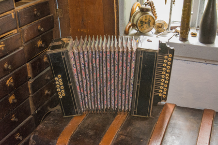 harmonica Folding chair on vintageの写真素材