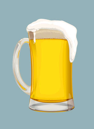 Glass of beer isolatedのイラスト素材