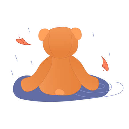 Toy sad bear is forgotten on the streetのイラスト素材