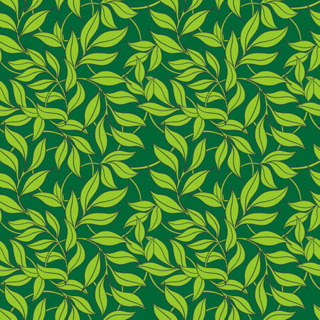 A pattern of green leaves.のイラスト素材