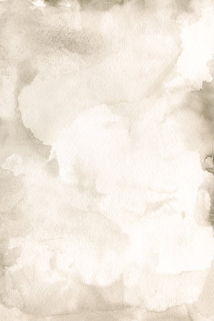 Old vintage paper. Watercolor illustration. Sheet with glowing center and vignette in grunge style. Vertical background with scuffs, stains and sepia stripes.の写真素材