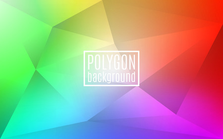 Colorful rainbow polygon background. Triangle mosaic with transparencies. Creative color backdrop...