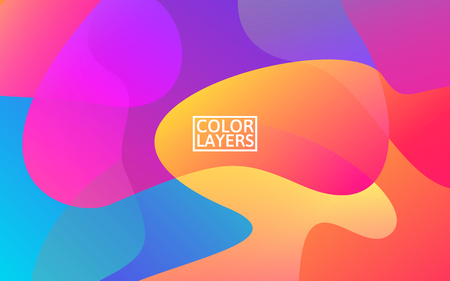 Colorful shapes. Trendy abstract background. Liquid color design. Creative composition for banner, website presentation. Vector illustration.のイラスト素材