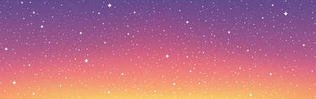 Space background wide poster. Colorful cosmos with stardust. Abstract magic nebula. Starry futuristic wallpaper. Magic galaxy for brochure or website. Vector Illustrationのイラスト素材