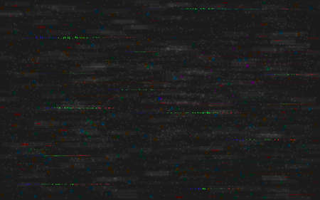 Glitch VHS background. Analog video distortions. No signal error. RGB pixel noise with distorted...