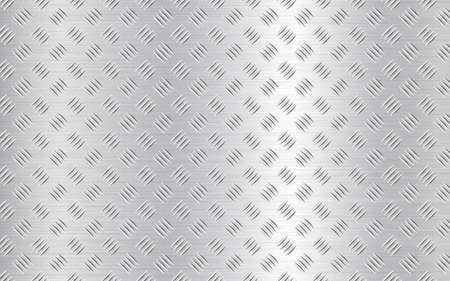 Diamond plate background. Realistic metal texture. Industrial construction. Silver steel or aluminum sheet. Iron material effect. Vector illustrationのイラスト素材