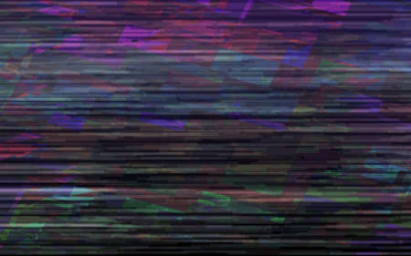 Glitch background. Cyberpunk distortion texture. Video error effect. No signal template with random shapes. Abstract TV problem. Modern pixel noise. Vector illustrationのイラスト素材