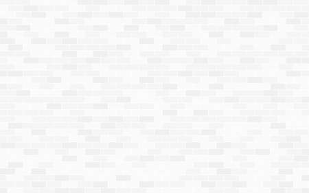 White brick wall. Abstract grunge background. Wall with rectangle tiles. White and grey bricks. Interior design template. Light vintage blocks. Vector illustrationのイラスト素材