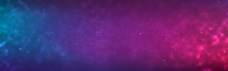 Cosmos wallpaper. Wide colorful universe with starry nebula. Realistic space poster template. Magic shining stars. Fantasy stardust effect. Infinite outer space. Vector illustrationのイラスト素材