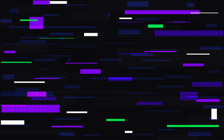 Glitch lines. Hi Tech speed background. Digital neon stripes. Abstract motion texture. Cyberpunk geometric design. Modern distortions. Fast color shapes. Vector illustrationのイラスト素材