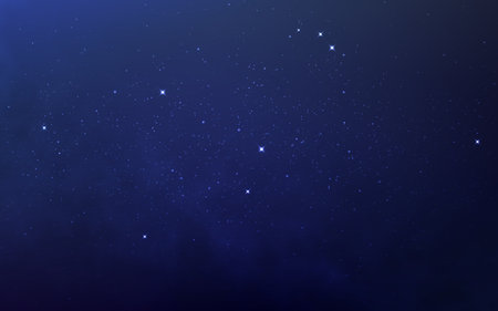 Stars background. Blue sky with beautiful nebula. Starry cosmos wallpaper. Magic Milky Way....