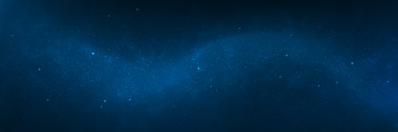 Milky way galaxy. Night sky background. Starry glowing space with constellation. Blue nebula...