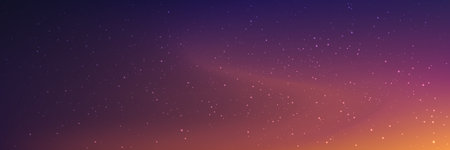 Evening sky with starry effect. Beautiful sunset with soft gradient. Yellow and orange background...