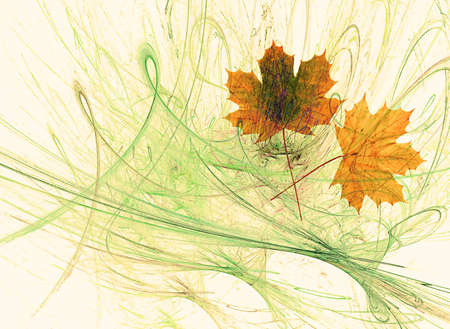 A cover sheet with autumn foliage and sweeping linesの写真素材