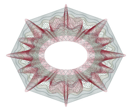 guilloche decorative element for design certificate, diploma and bank noteのイラスト素材