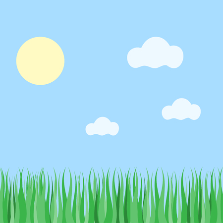 flat illustration. Grass against the skyのイラスト素材