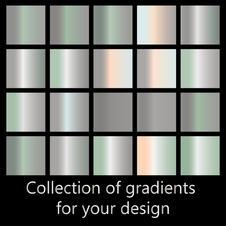 Collection of metal gradients.のイラスト素材