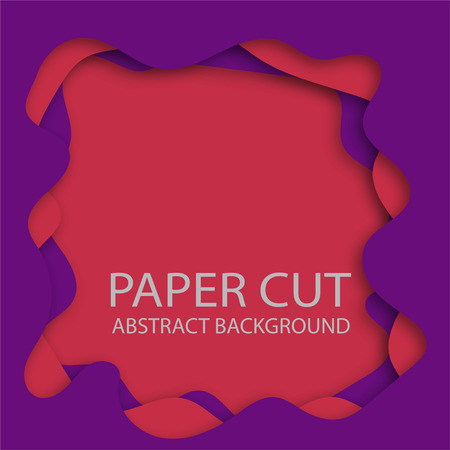 Paper cut abstract background. 3d illustration with paper cut shapes. Vector design layout for business presentations, flyers, posters.のイラスト素材