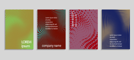 Minimalistic abstract vector halftone covers design. Future geometric template. Vector templates for placards, banners, flyers, presentations and reportsのイラスト素材