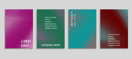 Minimalistic abstract vector halftone covers design. Future geometric template. Vector templates for placards, banners, flyers, presentations and reportsの写真素材