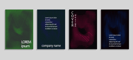 Minimalistic abstract vector halftone covers design. Future geometric template. Vector templates for placards, banners, flyers, presentations and reportsの写真素材