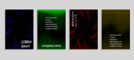 Minimalistic abstract vector halftone covers design. Future geometric template. Vector templates for placards, banners, flyers, presentations and reportsの写真素材
