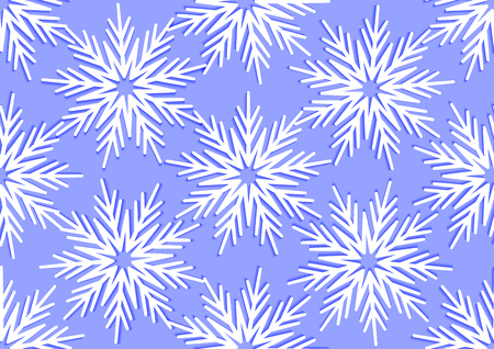 Snowflakes on a blue background. Snowflake Seamless pattern for Christmas and New Year cards or packaging.のイラスト素材