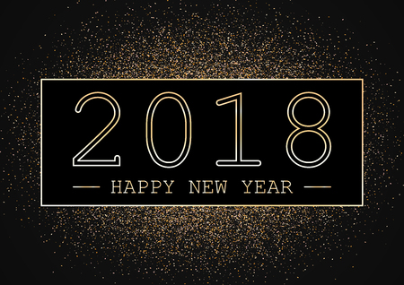 Happy New Year Holiday Vector Illustration. Shiny composition with sparkles. EPS10のイラスト素材