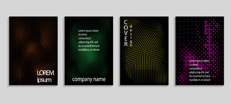A Minimalistic abstract vector halftone covers design. Future geometric template. Vector templates for placards, banners, flyers, presentations and reportsのイラスト素材