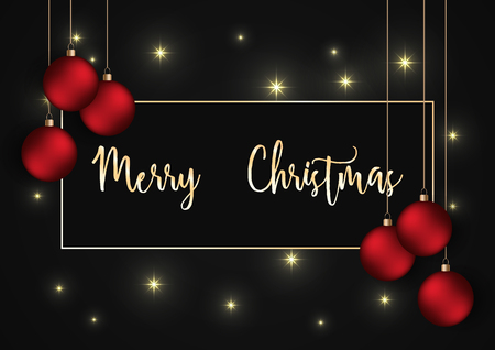 Merry Christmas and Happy New Year Holiday Vector Illustration. Shiny composition with sparkles.のイラスト素材